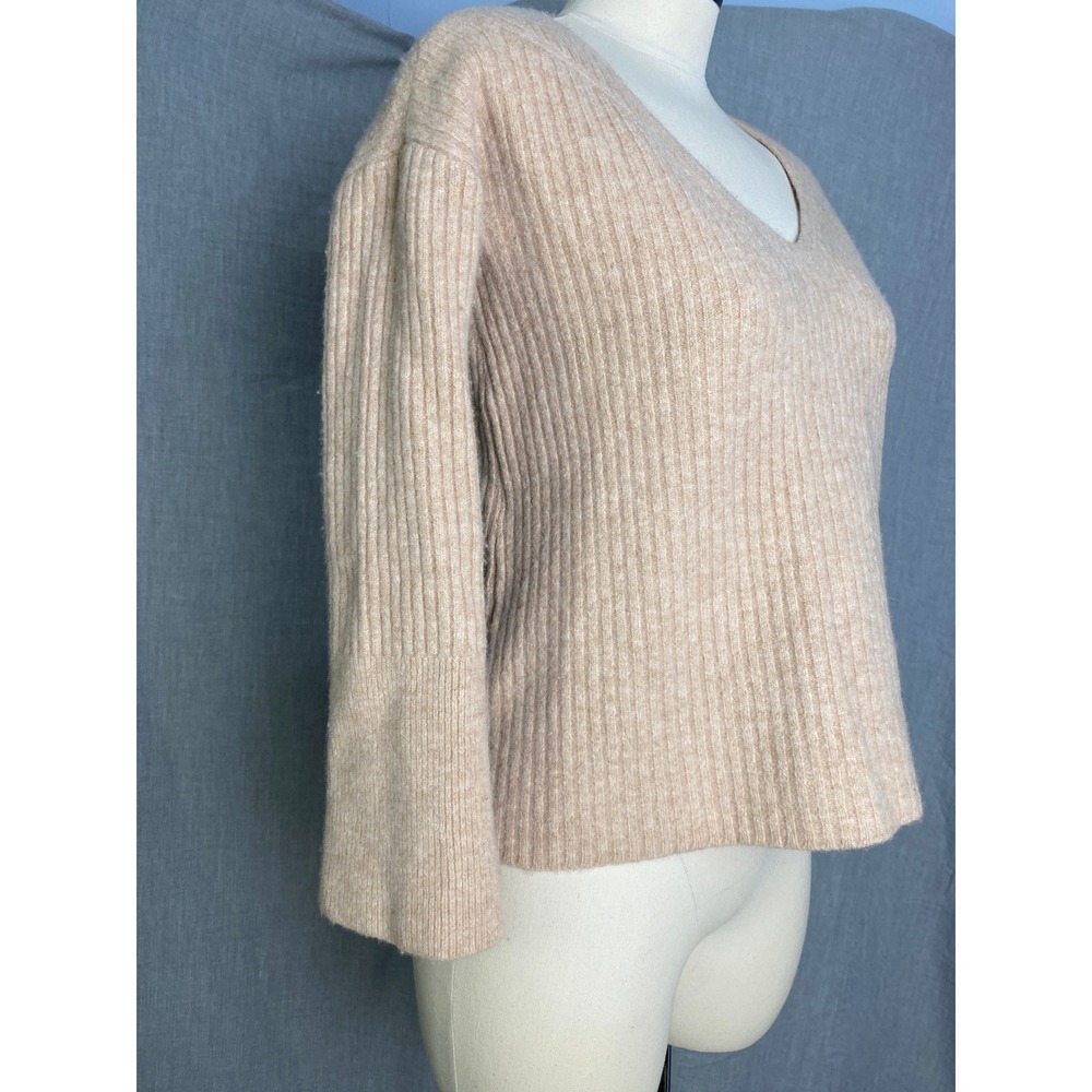 Rag & Bone Merino Wool Ribbed Sweater XS Beige Oatmeal Knit Pullover Essential‎